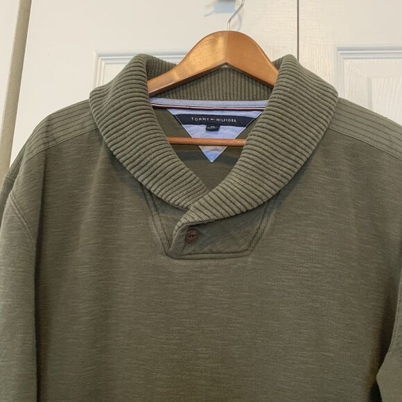 Tommy Hilfiger Henley Sweater Mens XXL Roll Crew Collar Pocket in Sleeve VTG - Picture 2 of 15